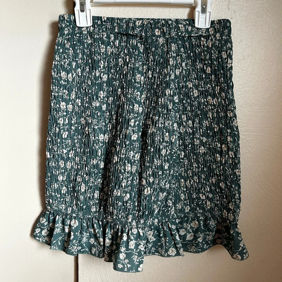 Floral Shirred Ruffle Mini Skirt green - Picture 5 of 9